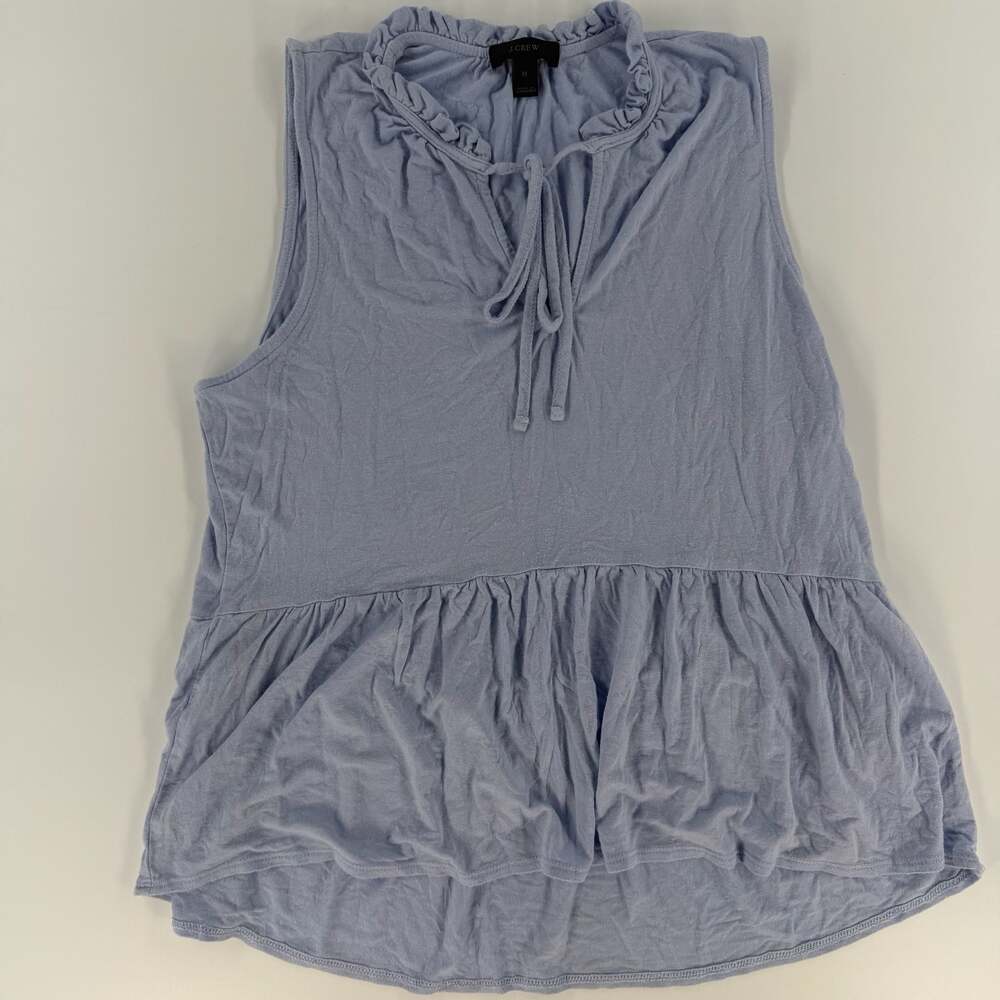 0818 Medium J.Crew Women's Ruffle-Neck Tie-Front Peplum Sleeveless Top